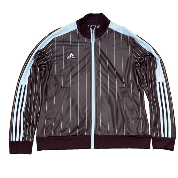 Adidas Originals Tiro 21 Pinstripe Jacket Maroon Burgundy Red Track Top Size L - Picture 1 of 5